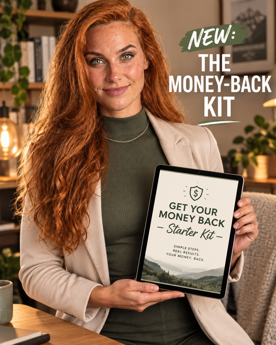 Ayla holding the Get Your Money Back Starter Kit